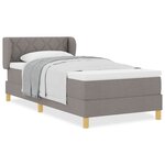 vidaXL Lit à Ressorts avec Matelas Crème 90x200 cm Tissu Taupe