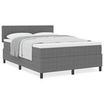 vidaXL Lit à ressorts avec matelas gris 160x200 cm Tissu corduroy
