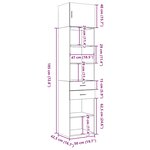 vidaXL Armoire de rangement mince gris béton 50x42 5x225 cm