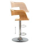 vidaXL Chaises de bar lot de 2 crème bois courbé et similicuir