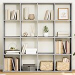 vidaXL Bibliothèque gris béton 137 5x29x137 5 cm bois d'ingénierie
