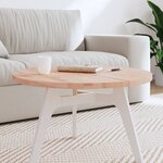 vidaXL Dessus de table Ø70x2 5 cm rond bois massif de hêtre