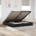 vidaXL Cadre de lit ottoman Noir King size Simili cuir