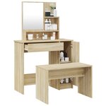 vidaXL Ensemble de coiffeuse Chêne Sonoma 86 5x35x136 cm