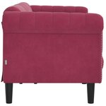 vidaXL Canapé à 3 places rouge bordeaux velours