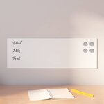 vidaXL Tableau noir magnétique mural blanc 60x20 cm verre trempé