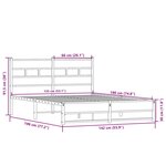 vidaXL Cadre de lit en métal sans matelas chêne sonoma 135x190 cm