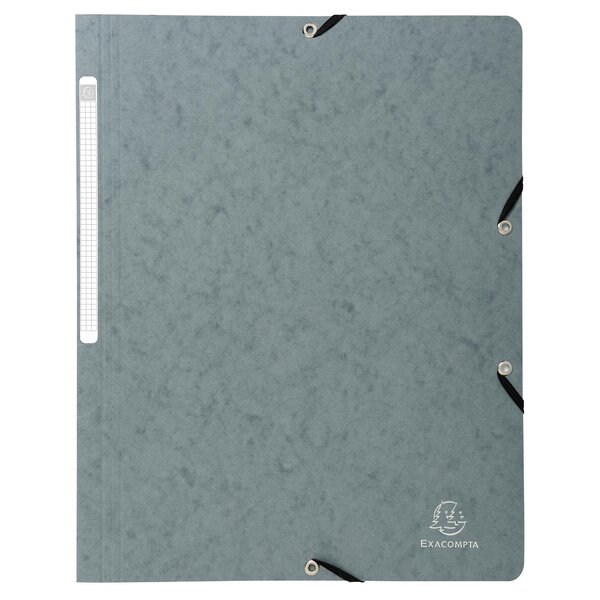 Chemise À Élastique Sans Rabat Carte Lustrée 400gm2 - A4 - Gris - X 25 - Exacompta