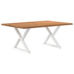 vidaXL Table à manger avec bord vivant 180x100x74 cm bois massif chêne