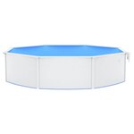 vidaXL Piscine ronde avec parois en acier 550x120 cm Blanc