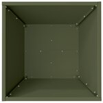 vidaXL Porte-plante en métal Vert olive Métal 40 x 40 x 15 cm