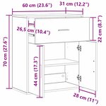 vidaXL Buffet chêne artisanal 60 x 31 x 70 cm Bois d'ingénierie