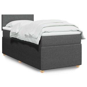 vidaXL Sommier à lattes de lit avec matelas Gris foncé 80x200 cm Tissu