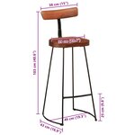 vidaXL Tabourets de bar lot de 2 49x43x103 cm bois de manguier massif