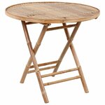 vidaXL Mobilier à dîner d'extérieur pliable 5 Pièces avec coussins bambou