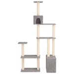 vidaXL Arbre à chat avec poteaux à griffer en sisal Gris clair