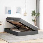 vidaXL Lit avec rangement et matelas Gris foncé 140 x 190 cm Polyester