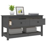 vidaXL Table basse Gris 102x49x55 cm Bois massif de pin