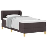 vidaXL Lit à ressorts avec matelas Marron foncé 80 x 200 cm tissu