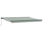 vidaXL Auvent rétractable manuel Vert et blanc 4 5 × 3 5 m