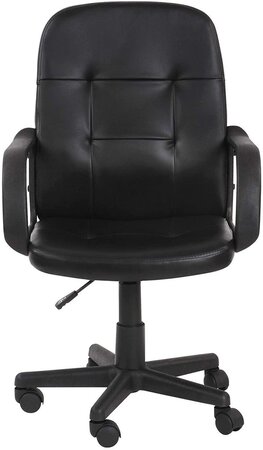 Chaise de bureau pivotante avec hauteur réglable siège ergonomique en synthétique noir fauteuil de bureau pour ordinateur gamer