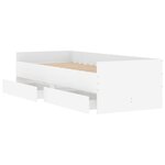 vidaXL Cadre de lit avec tiroirs blanc 90x200 cm