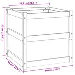 vidaXL Jardinière cire marron 60x60x60 cm bois de pin massif