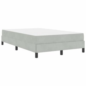 vidaXL Lit boxspring avec matelas Gris clair 120 x 220 cm Velours