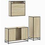 vidaXL Ensemble de meubles de salle de bain 3 Pièces chêne sonoma