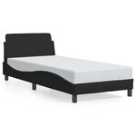 vidaXL Cadre de lit avec tête de lit Dover noir 80x200 cm tissu