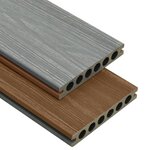 vidaXL Panneaux de terrasse et accessoires WPC Marron/gris 10 m² 2 2 m