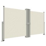 vidaXL Auvent latéral rétractable Crème 140x1200 cm