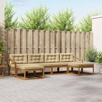 vidaXL Ensemble de canapés d'extérieur 6 Pièces Naturel et Beige