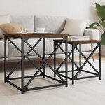 vidaXL Tables basses gigognes 2 Pièces chêne marron bois d'ingénierie