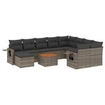vidaXL Salon de jardin 11 Pièces avec coussins gris résine tressée