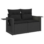 vidaXL Salon de jardin avec coussins 9 Pièces noir résine tressée acacia