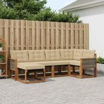 vidaXL Ensemble de canapés d'extérieur 6 Pièces Naturel et Beige