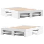 vidaXL Cadre de lit sans matelas blanc 140x200 cm bois d'ingénierie