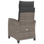 vidaXL Chaise de jardin inclinable avec table d'appoint gris polyrotin