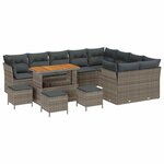 vidaXL Ensemble de canapé de jardin 13 Pièces Gris polyrotin