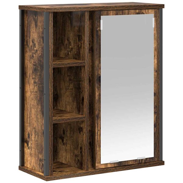 vidaXL Armoire murale de salle de bain miroir chêne fumé 50x21x60 cm