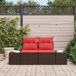 vidaXL Canapé de jardin avec coussin 184 x 62 x 69 cm polyrotin