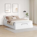 VidaXL Cadre de lit ottoman avec matelas blanc 140x200 cm similicuir