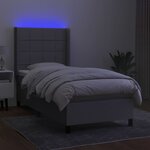 vidaXL Sommier à lattes de lit matelas LED Gris clair 90x190cm Tissu