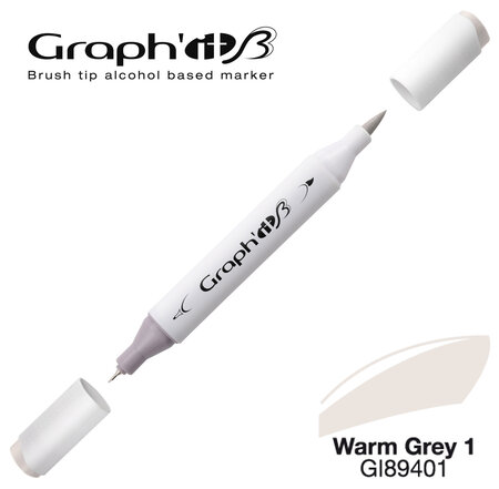 Marqueur manga à l'alcool Graph'it Brush 9401 Warm Grey 1