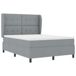 lit Box Spring vidaXL avec matelas en gris clair  160x200 cm  en tissu