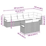 vidaXL Ensemble de canapé de jardin 8 pièces avec coussins en beige poly rattan
