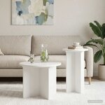 vidaXL Ensemble de tables d'appoint avec stockage 2 Pièces Blanc brillant