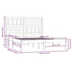 vidaXL Cadre de lit Gris 150x200 cm Bois de pin massif Très grand
