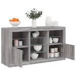 vidaXL Buffet avec lumières LED sonoma gris 123x37x67 cm